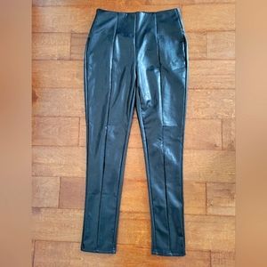 High waisted faux leather leggings